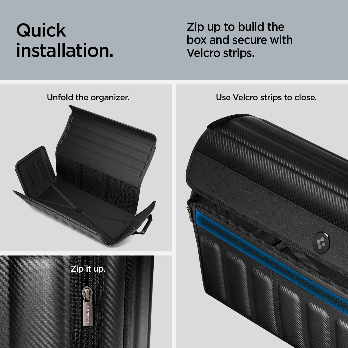 Spigen collapsed flat for compact storage and space-saving benefit