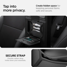 Spigen installed under armrest profile fitting flush for tidy concealment