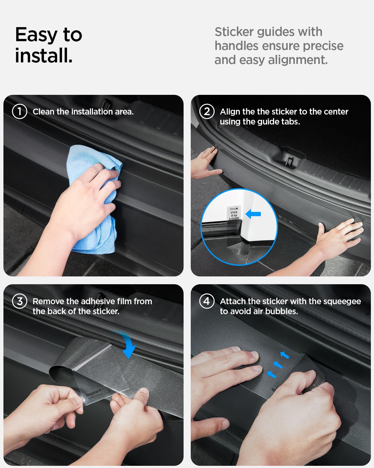 Spigen waterproof adhesive backing detail proving long-lasting hold