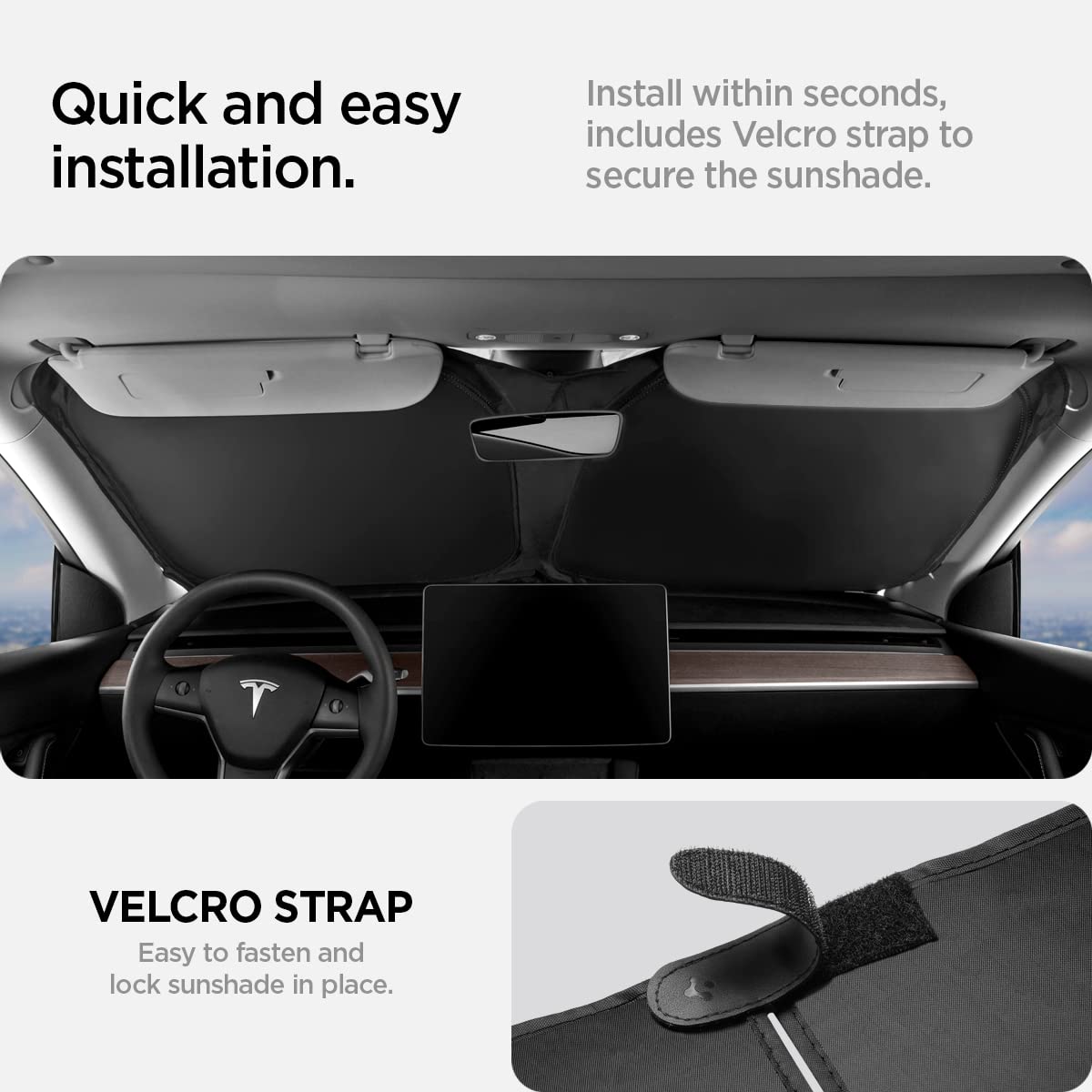 Spigen installed in a Model 3 demonstrating edge-to-edge coverage and cabin protection
