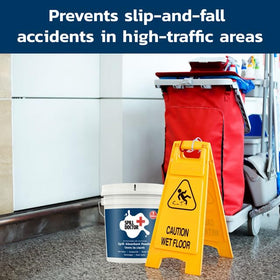 Spill Doctor on kitchen counter cleaning a grease spill for hygienic surface benefit