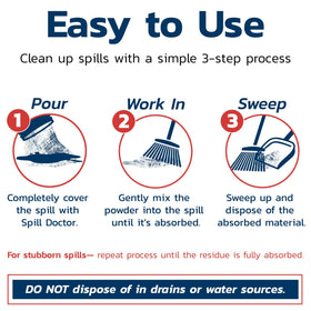Spill Doctor size comparison beside common objects showing 1-gallon capacity benefit