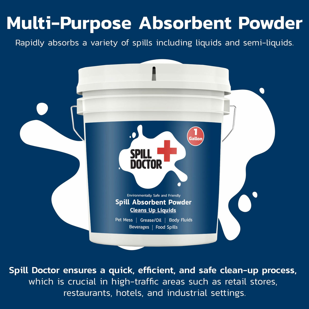 Spill Doctor powder texture close-up illustrating fast absorption benefit