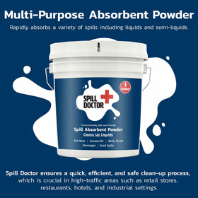 Spill Doctor powder texture close-up illustrating fast absorption benefit