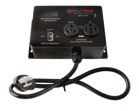 Splitvolt NEMA 14-50 output close-up, Splitvolt offers secure connector for EV chargers