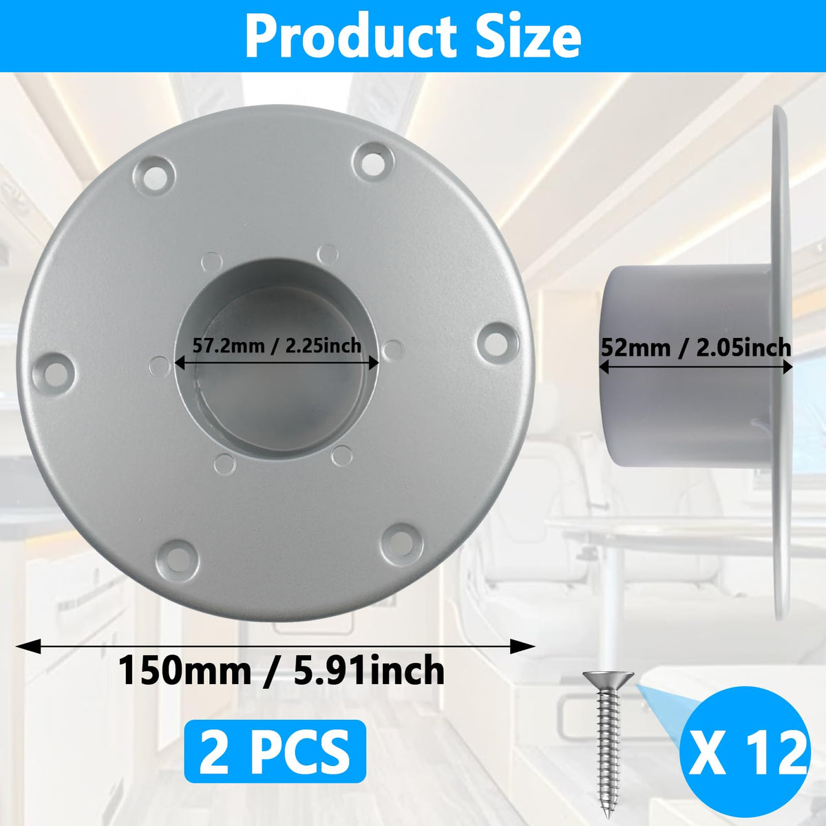 SPNKMJUJ top view highlighting six pre-drilled mounting holes for secure fit