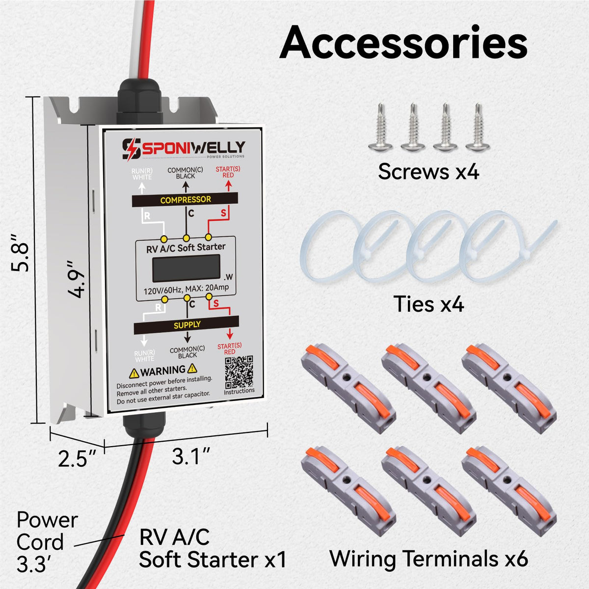 Sponiwelly in camper beside generator and AC unit, enables smoother starts on small generators