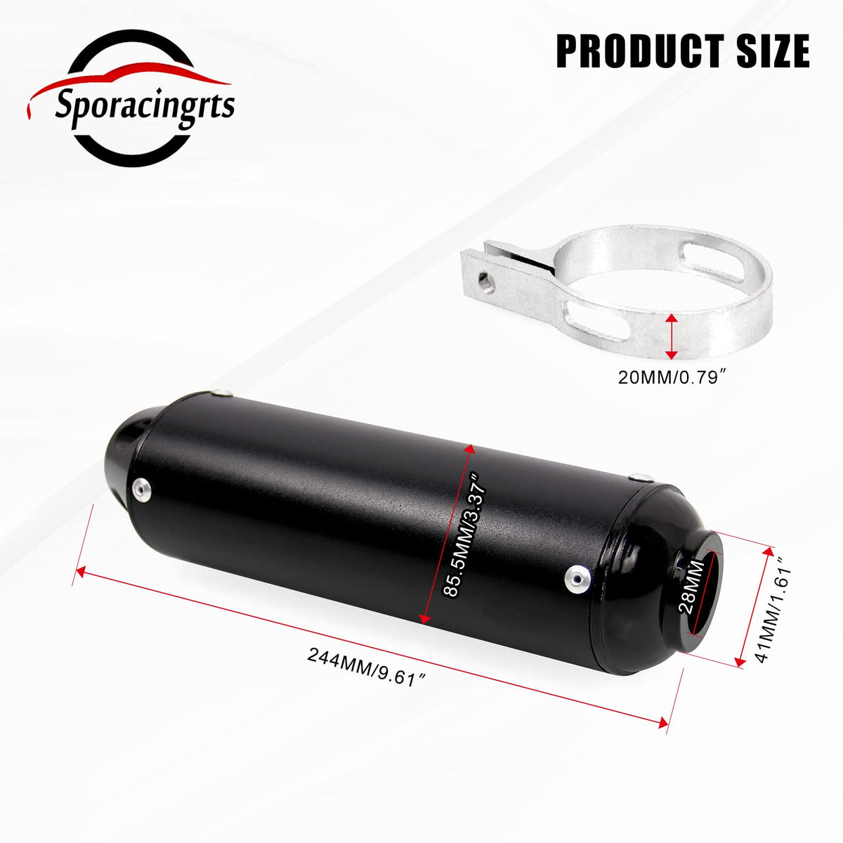 Sporacingrts head pipe detail displaying fitment and corrosion-resistant material