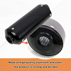 Sporacingrts muffler installed on dirt bike demonstrating direct-fit ease