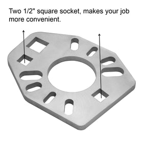 Sporthfish view of 2-inch center hole showing compatibility with common hubs
