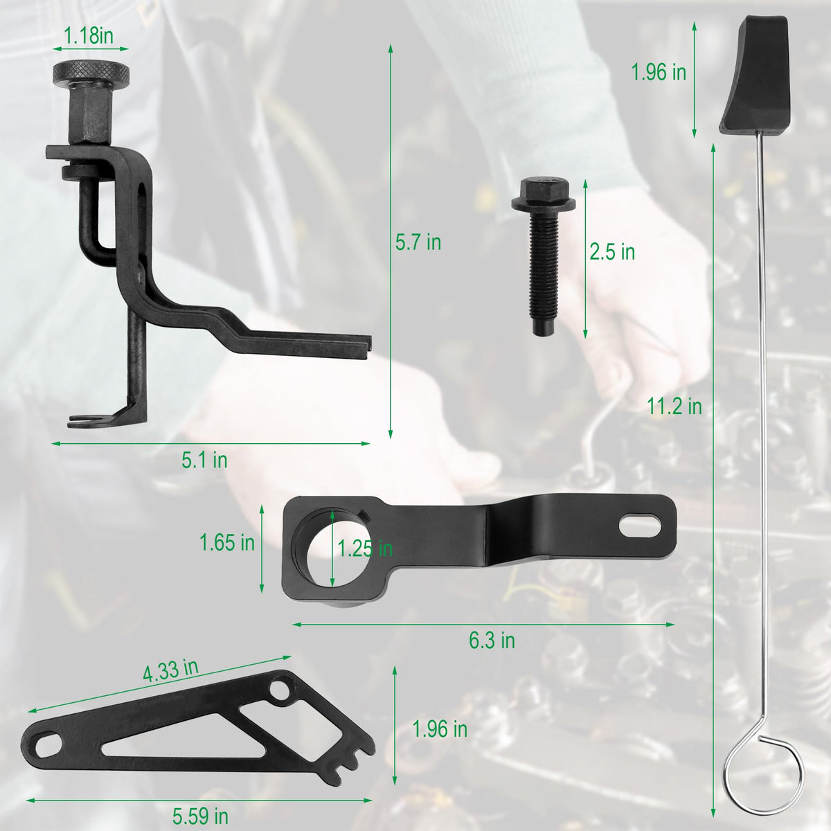 Sporthfish crankshaft positioning tool mounted detail, secures crank at TDC for accuracy