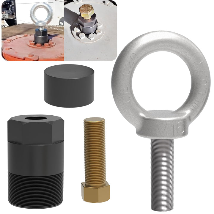 Sporthfish front view of the complete puller and lift ring set, clear identification and durability