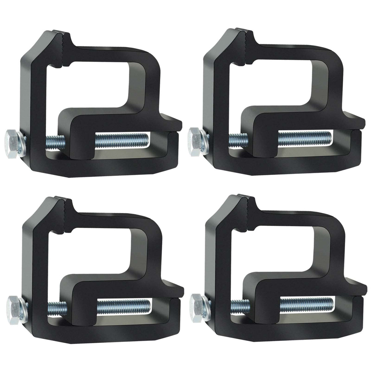 Sporthfish clamps on a truck in a camping scene highlighting easy installation benefit