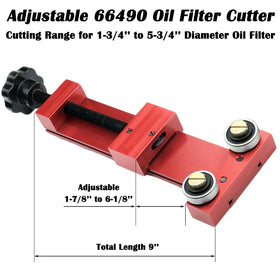 Sporthfish cutter in use on oil filter enabling safe, mess-free disassembly