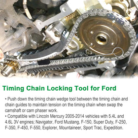 Sporthfish tools laid on workbench with ratchet, promotes faster Ford engine service