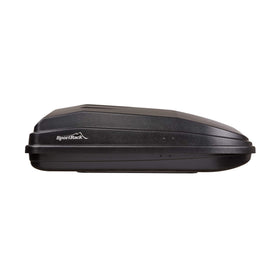 SportRack Vista XL on a packed rooftop driving scene conveying travel-ready storage