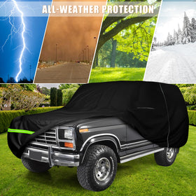 sportuli covered Ford Bronco parked in driveway demonstrating all-weather use