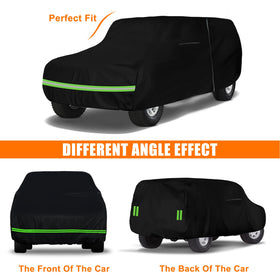sportuli elastic hem and tie-down straps securing cover in windy conditions