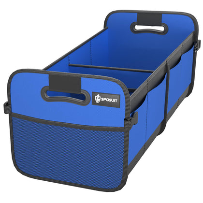 Sposuit front view showing organized compartments and secure Velcro base
