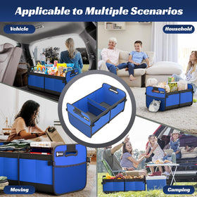 Sposuit in car trunk with groceries demonstrating stable, spill-free storage