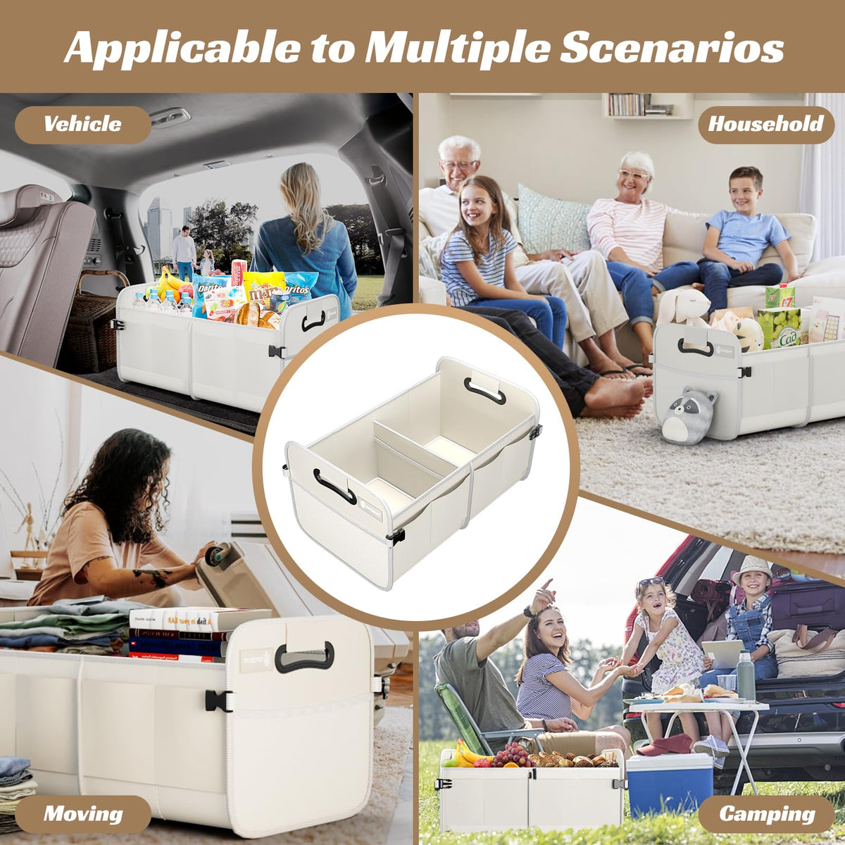 Sposuit lifestyle shot with roadtrip gear demonstrating versatile organization benefit