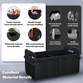 Sposuit trunk organizer in SUV trunk demonstrating secure fit and tidy cargo