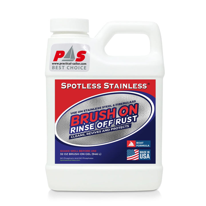 Spotless Stainless front label on 32 oz quart showing product branding and use