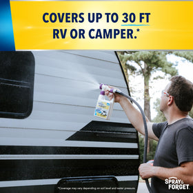 Spray & Forget being applied to RV rooftop for full-vehicle coverage
