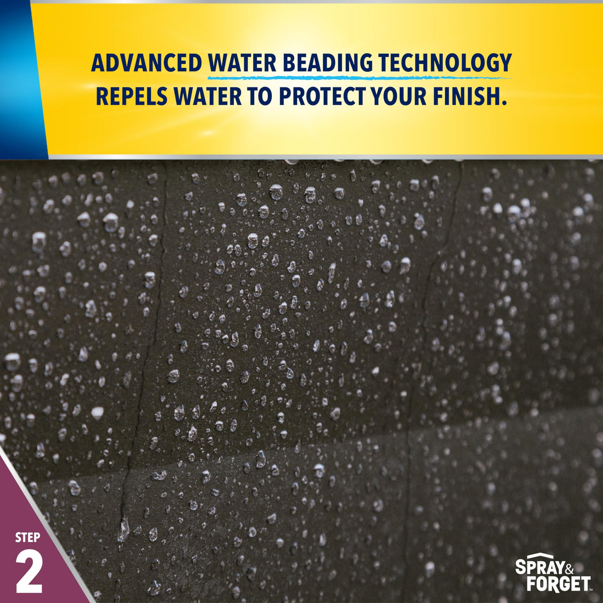 Spray & Forget wash foam on RV surface removing grime for streak-free finish