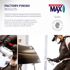 SprayMax on galvanized metal before and after showing rust-blocking effect