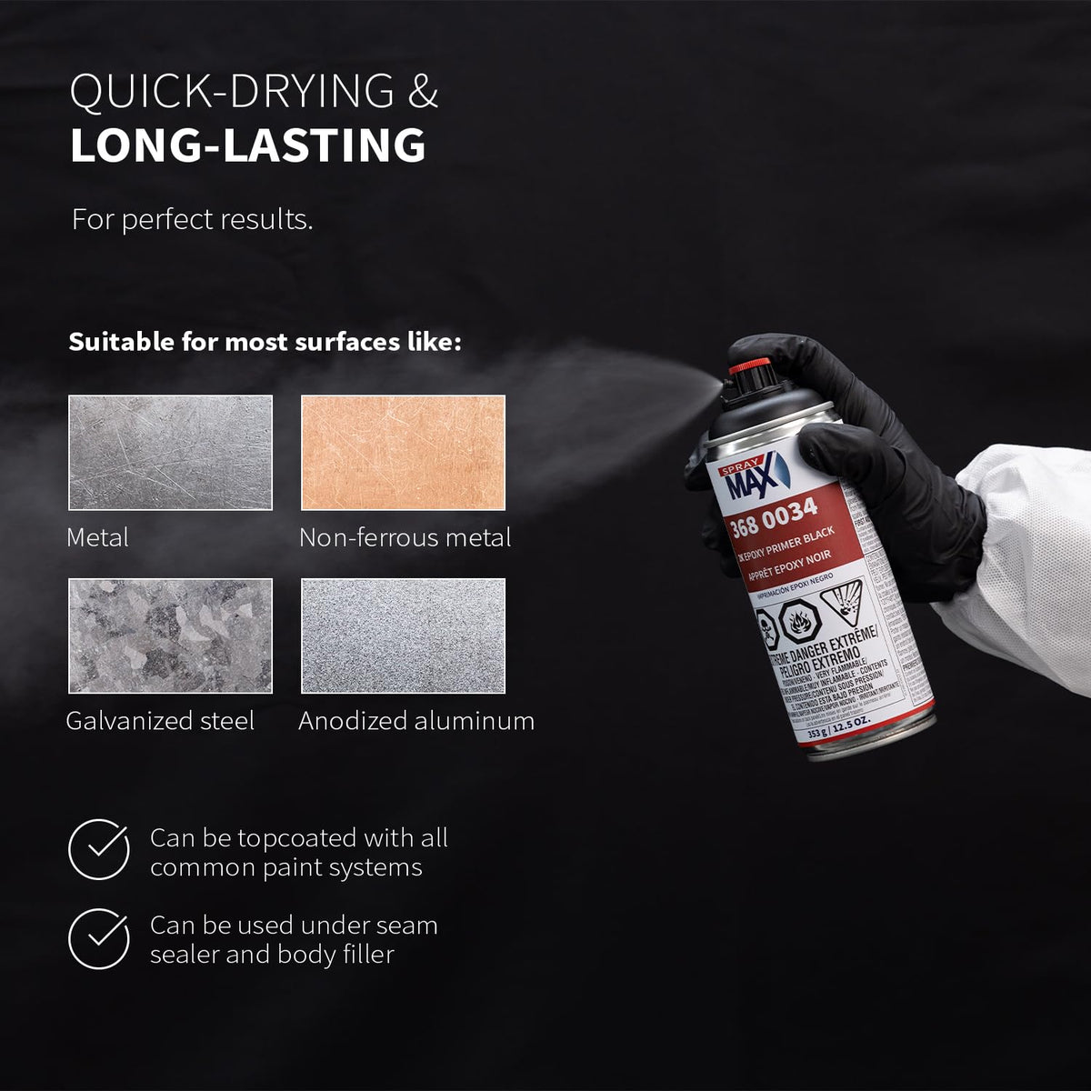 SprayMax primer sanding demonstration showing ease of sanding and prep speed