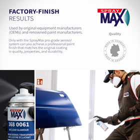 Motorcycle tail painted with SprayMax clear showcasing weather-resistant finish