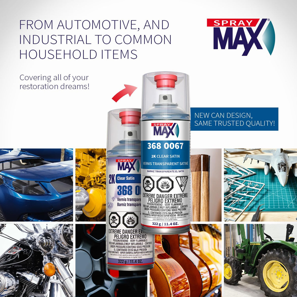 Close-up of SprayMax label with instructions and product specifications