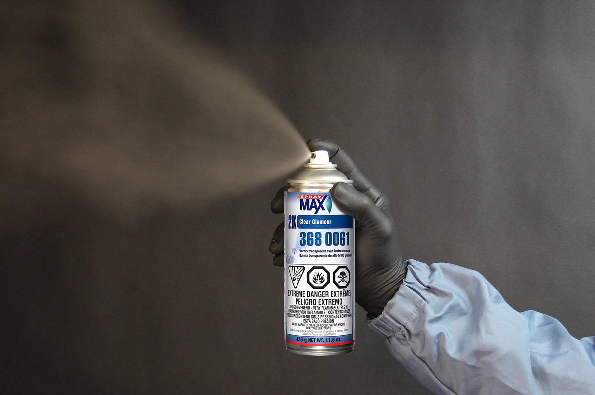 SprayMax 2K spray pattern on metal illustrating smooth coverage benefit