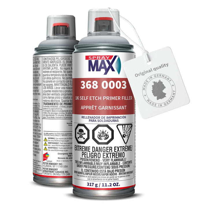 SprayMax front can light gray showing product and benefit of professional adhesion