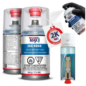 SprayMax front packaging showing can and clear coat benefit