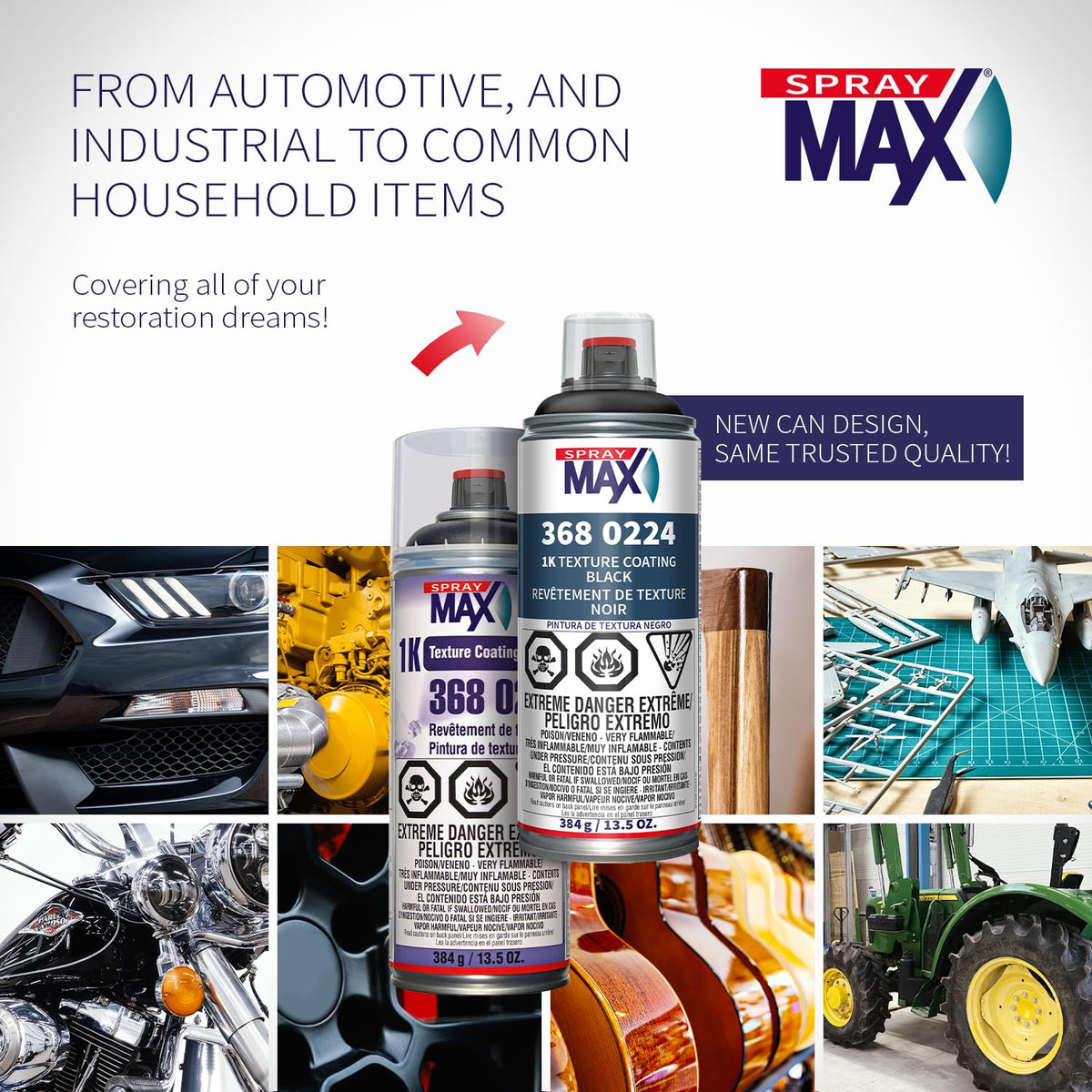SprayMax label detail showing substrate compatibility and product instructions