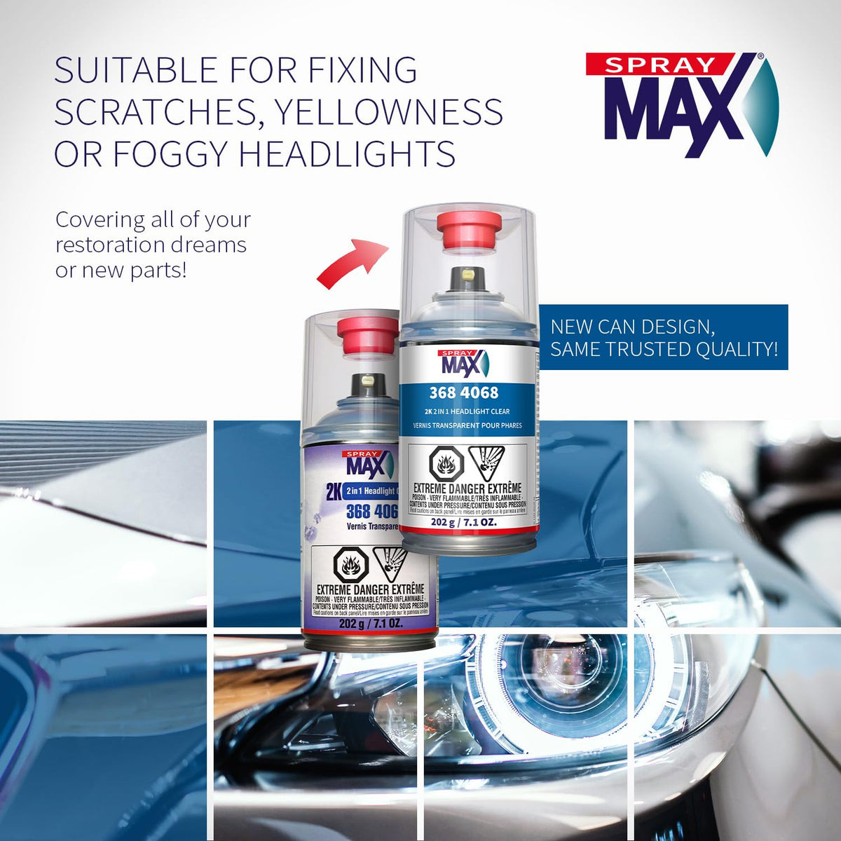 SprayMax product label highlighting safety and Proposition 65 information