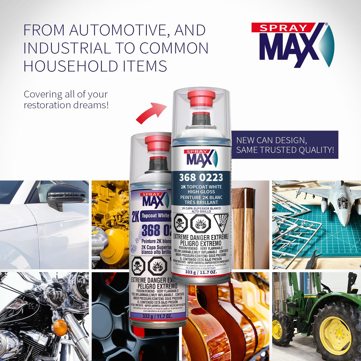 SprayMax can label and instructions emphasizing proper safety use