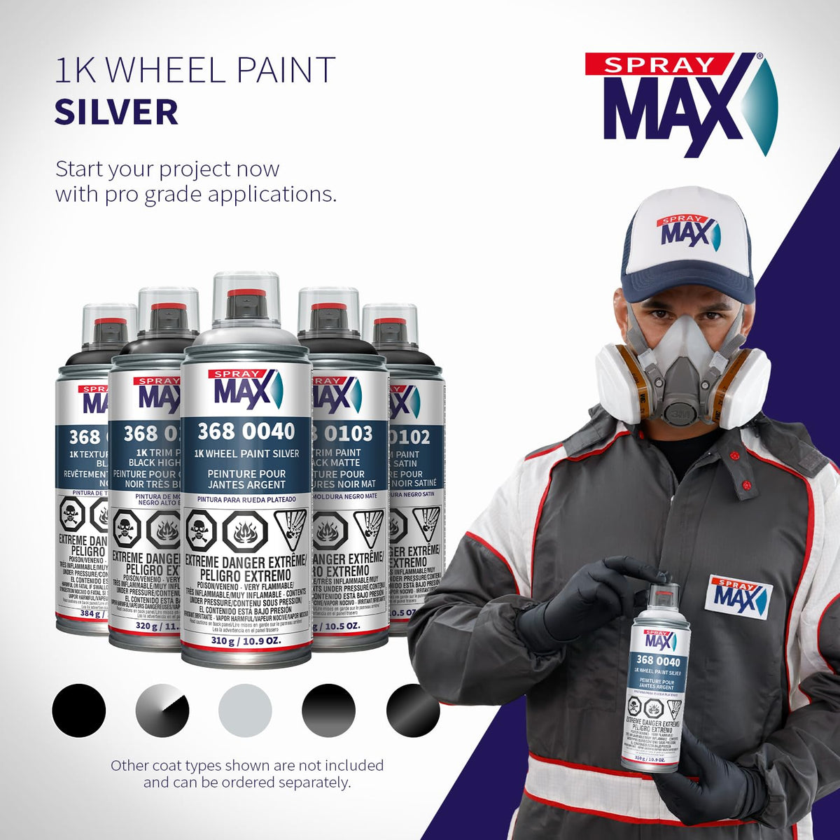 SprayMax can label close-up showing product info and application instructions