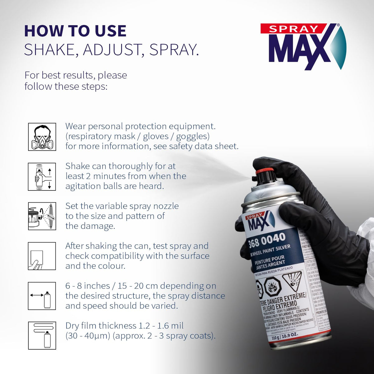SprayMax before and after silver rims highlighting restored OEM-like appearance