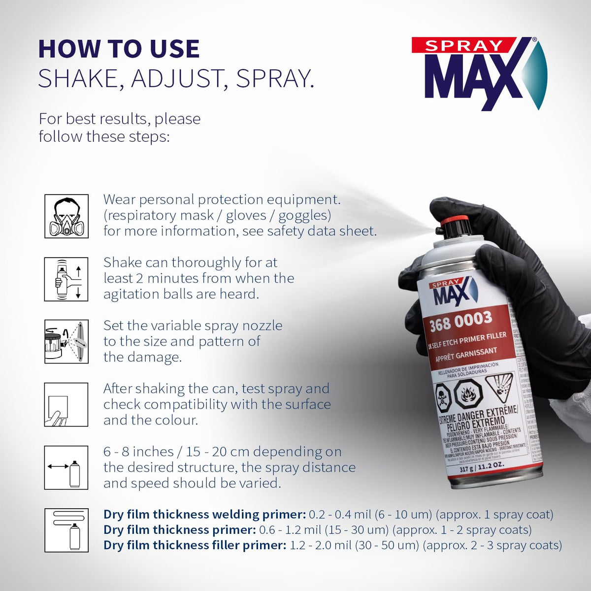 SprayMax wet spray texture showing smooth leveling and fast drying