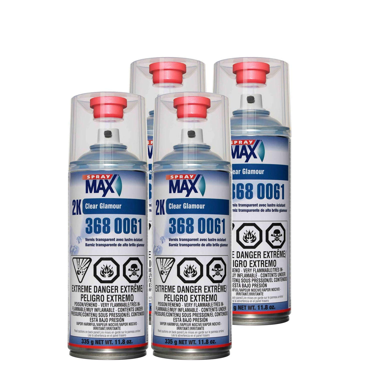 SprayMax 2K aerosol front packaging showing label and professional gloss benefit