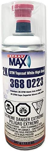SprayMax white finish close-up showing smooth mirror-like reflection