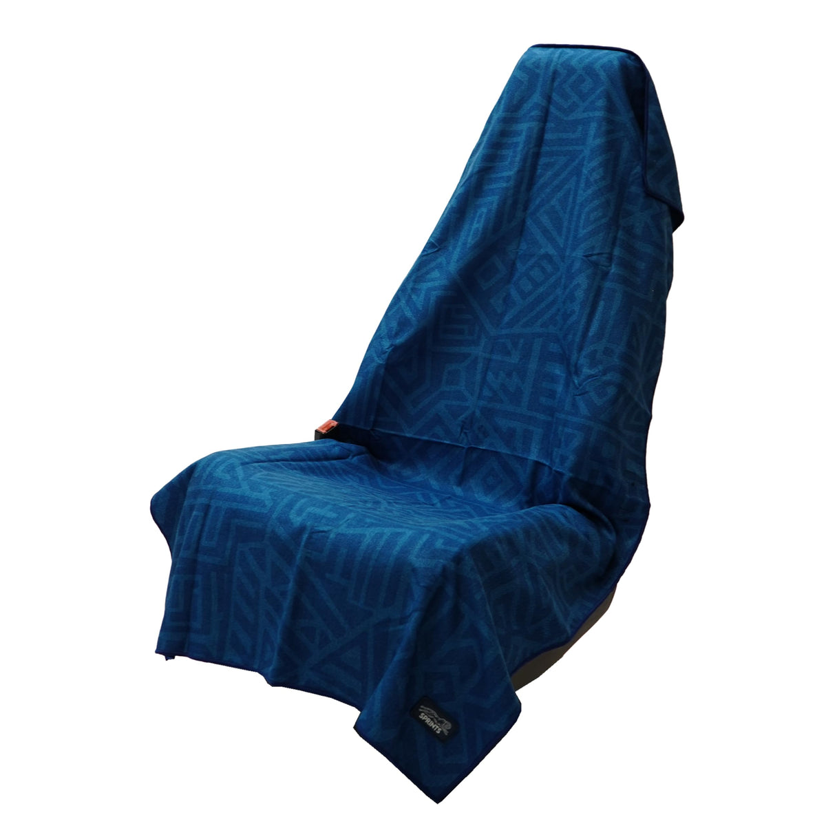 Sprints front view folded towel showing full-sized coverage and portability benefit