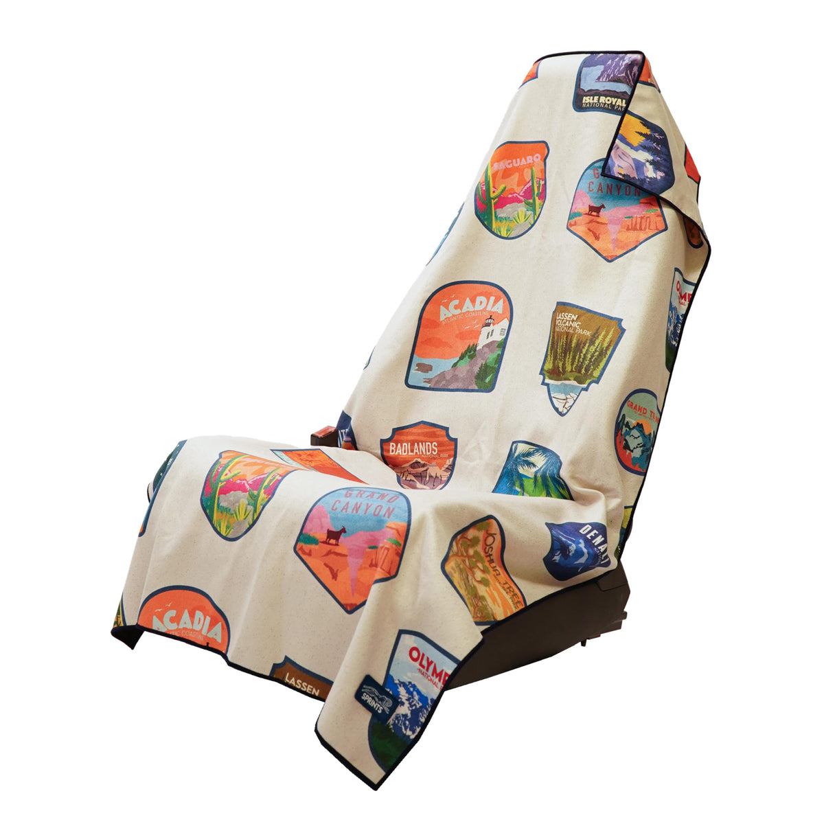 Sprints front view of towel showing full-size coverage and clean aesthetic