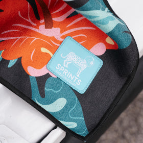 Sprints towel packed inside a gym bag saving space and ready-to-go benefit