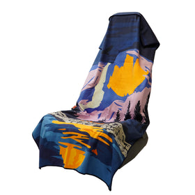 Sprints front view showing full-sized towel and neat edges for protection
