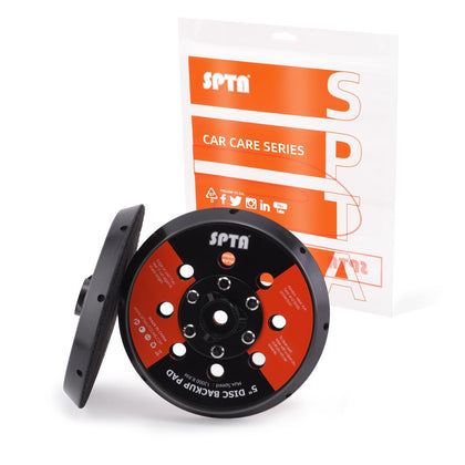 SPTA front view of 5-inch backing plate showing fit and finish benefits