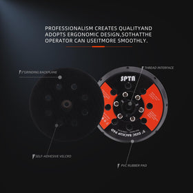 SPTA detailed image of 5/16"-24 threaded spindle for universal compatibility